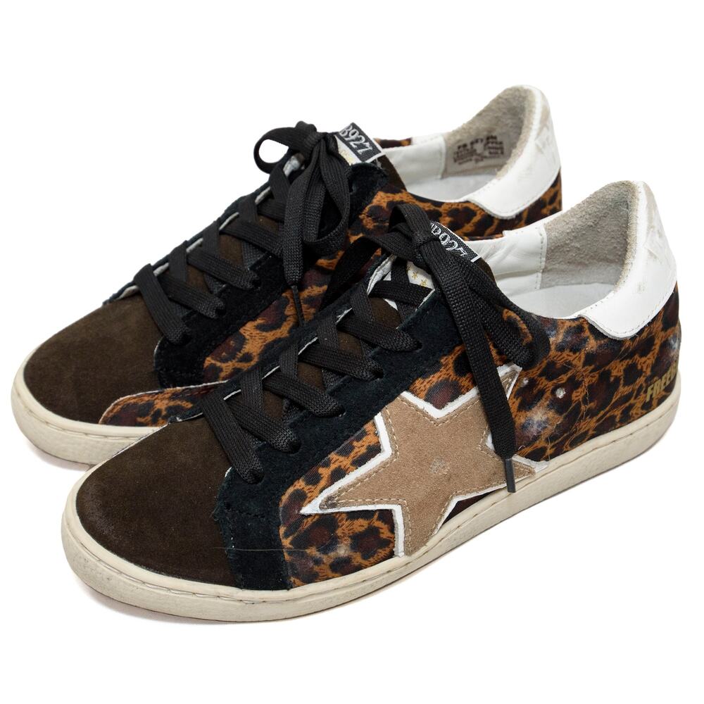 Freebird Leopard Print Star Sneakers Size 8